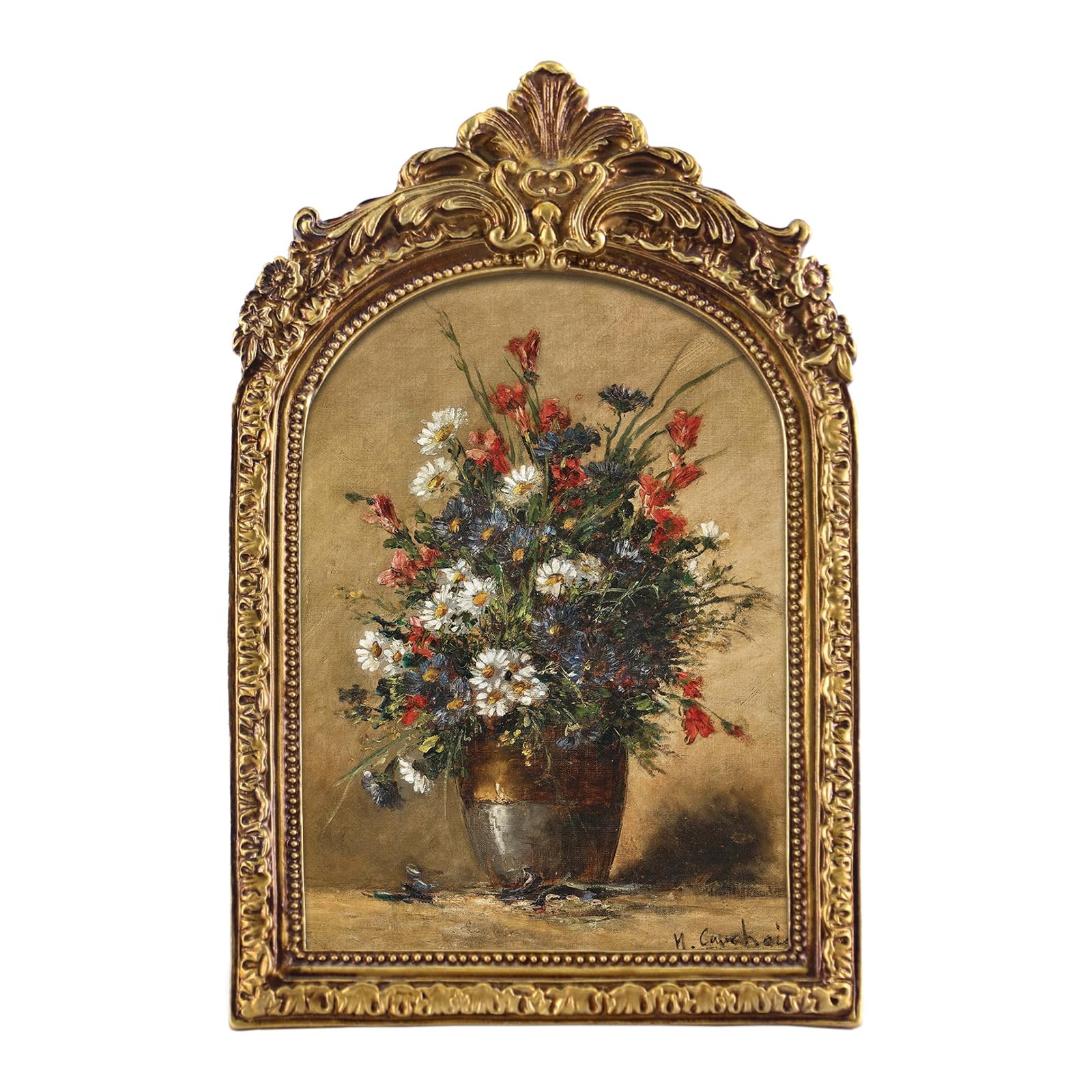 Framed Wall Art for Kitchen Dining Room 5x7", Bouquet of Field Flowers