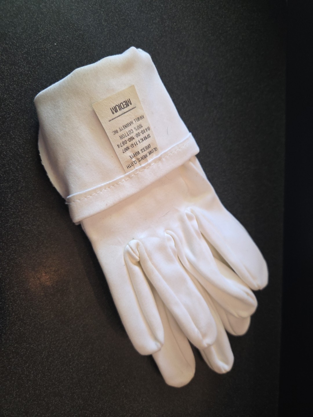 US Marine Corps White cotton Dress gloves Dress  Blue uniform Size MEDIUM