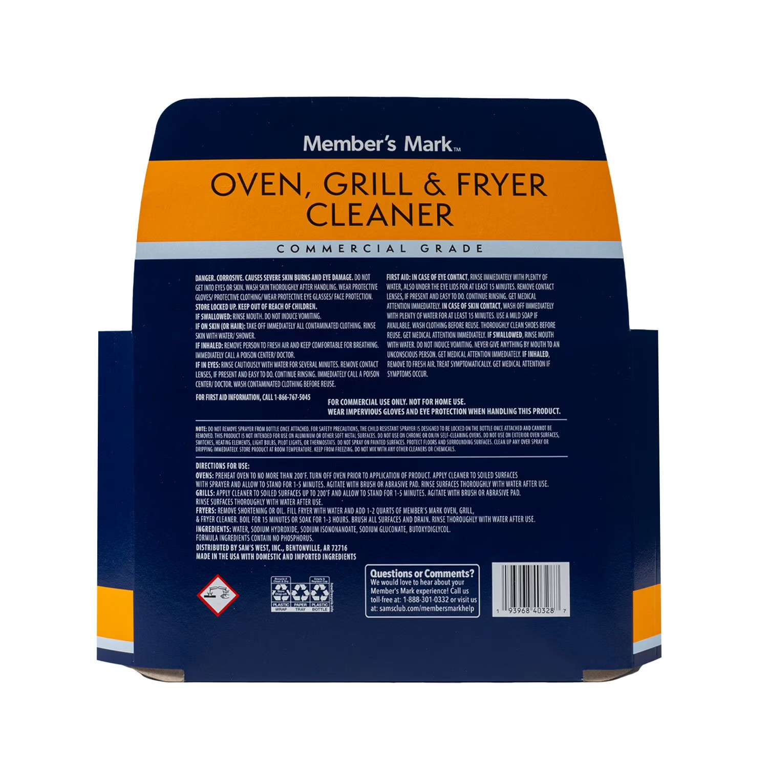 6 PACK - Member's Mark Commercial Oven, Grill and Fryer Cleaner (32 oz.)