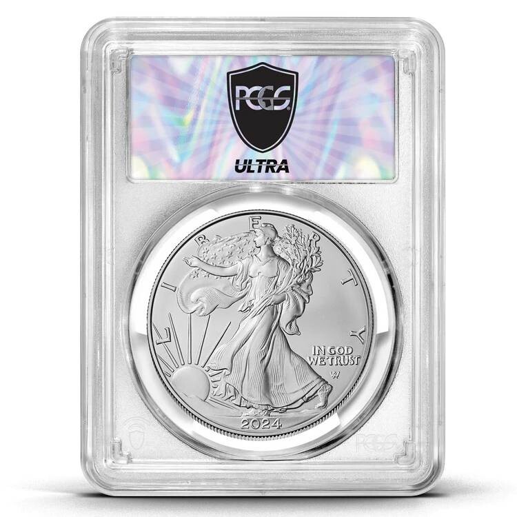 2024W Ultra Breaks HEATWAVE Silver Eagle Burnished PCGS SP70 Coin Mystery Pack