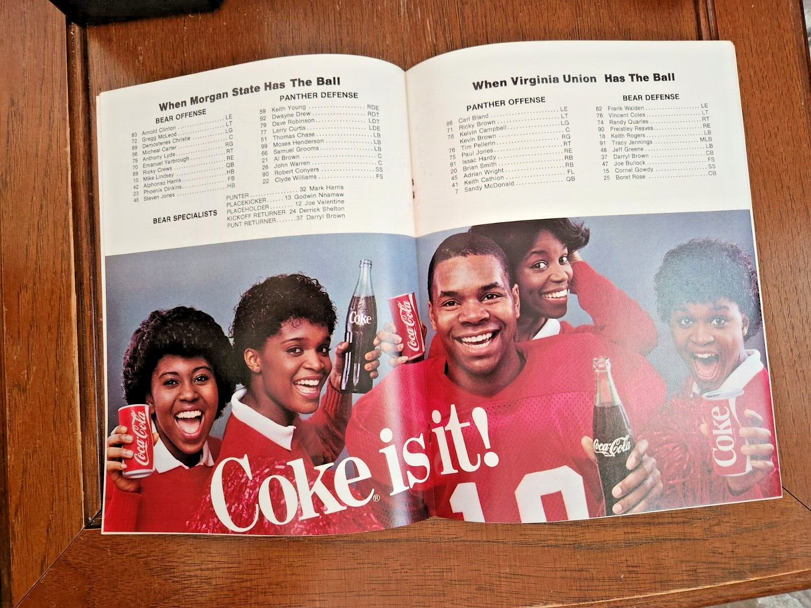 1983 MORGAN STATE vs VIRGINIA UNION Football Program October 15, 1983