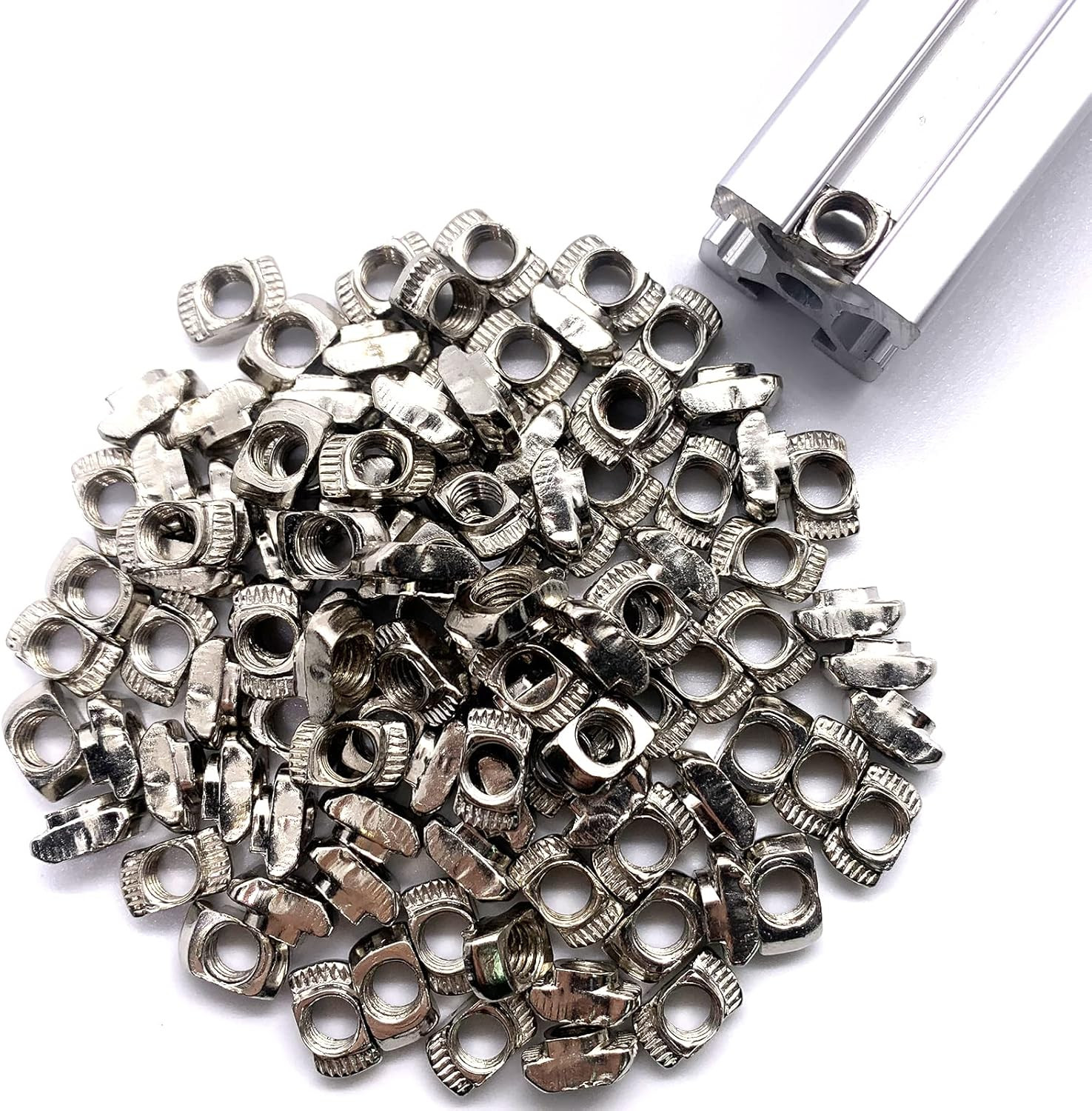 100Pcs 2020 Series Sliding T-Nuts T-Slot Metric M5 Thread Slide in Hammer Head T