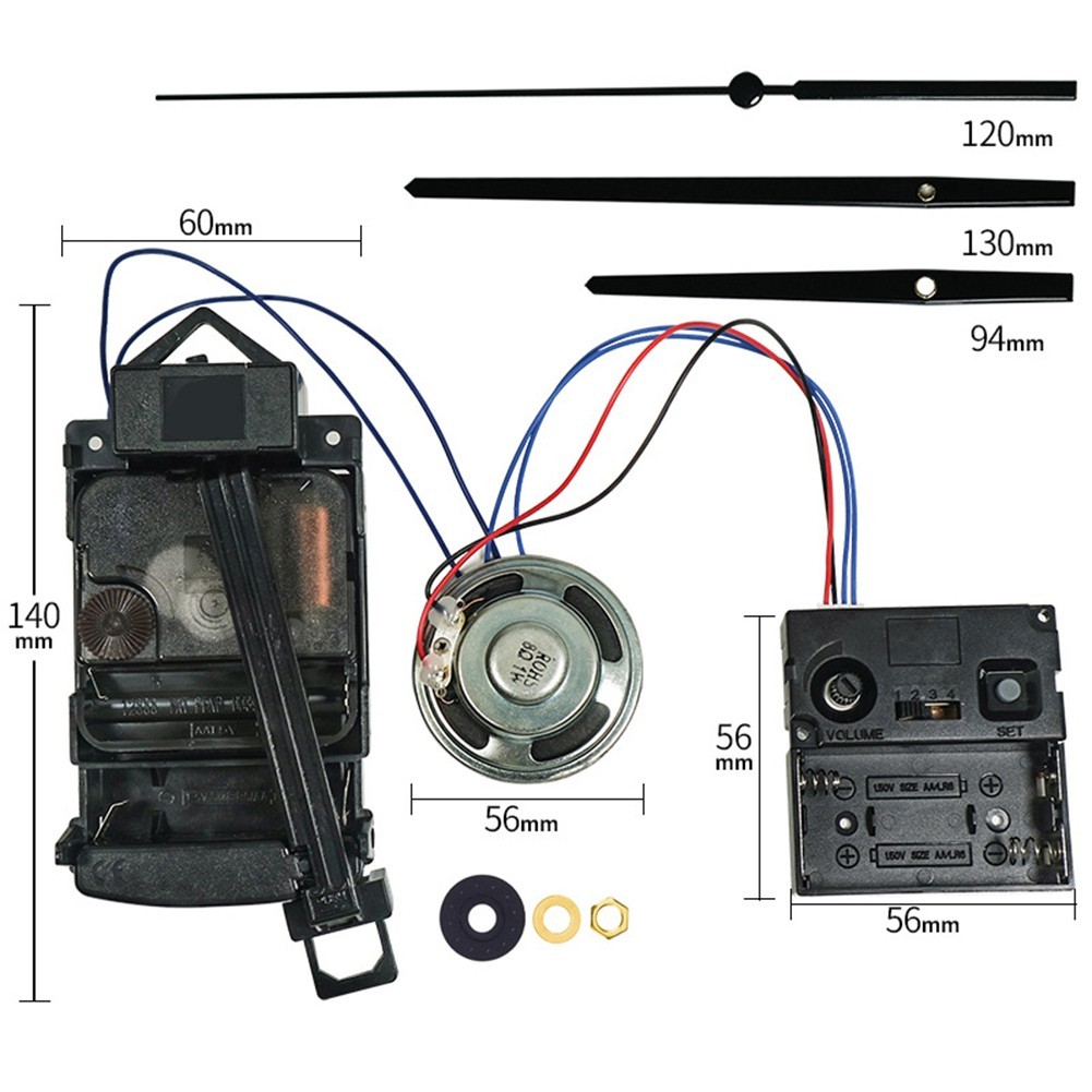 Battery Powered Quartz Pendulum Drive with Musical Chime Functionality