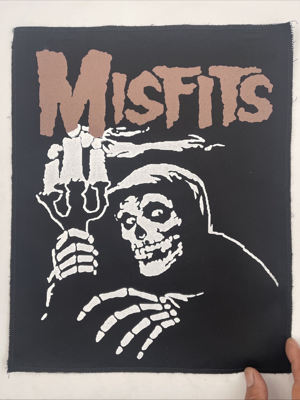 Misfits Punk Band Fiend Logo XL Back Patch: Sew On, Screen Printed, 15” X 12”