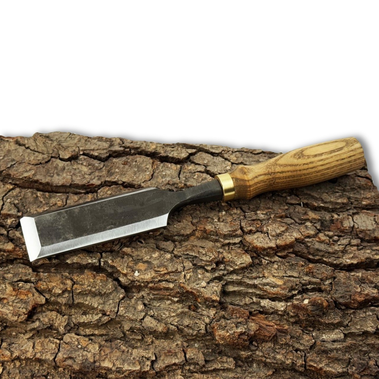 Hand-Forged Carving Chisel – 52100 Steel Blade, Ash Handle, Carpentry Chisel