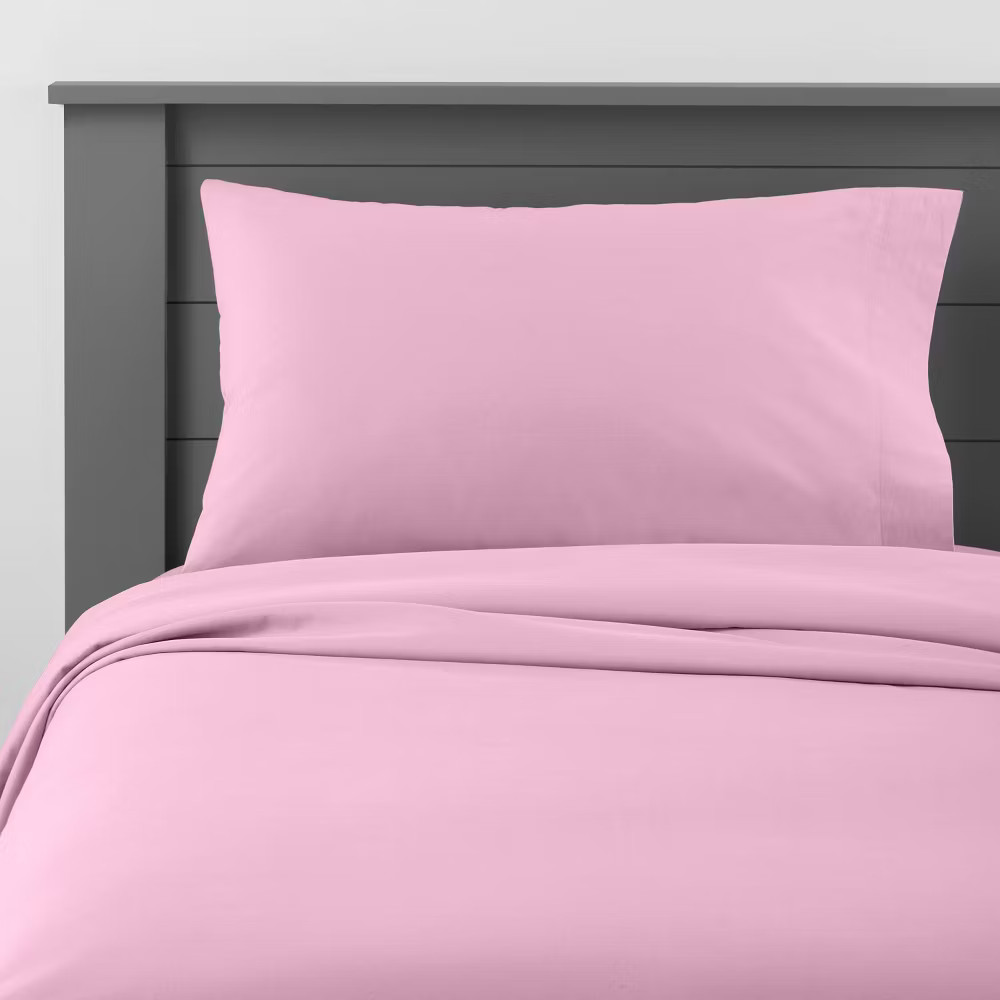 Full Solid Cotton Kids' Sheet Set Purple - Pillowfort
