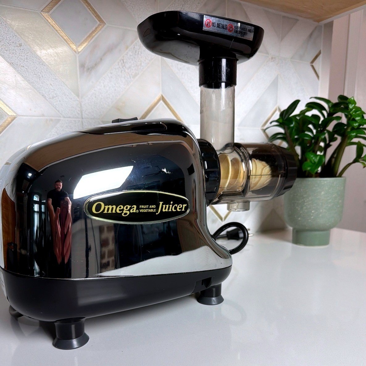 Omega Masticating Juicer Chrome Black Fruit Vegetable Cold Press 8000 Series
