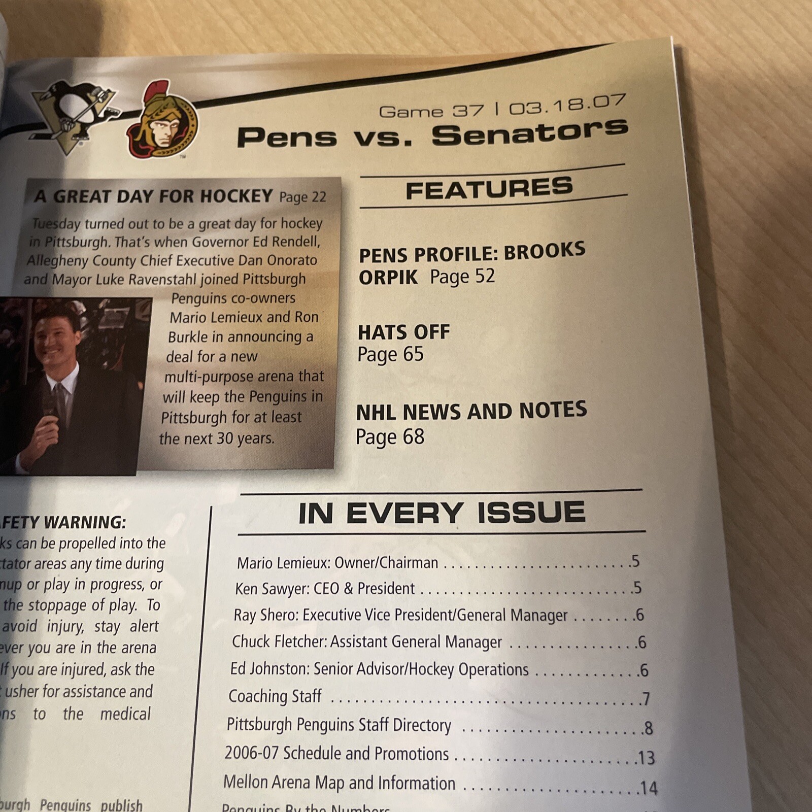 3 Pittsburgh Penguins Brooks Orpik IceTime Program Team USA 2007 2006 2010
