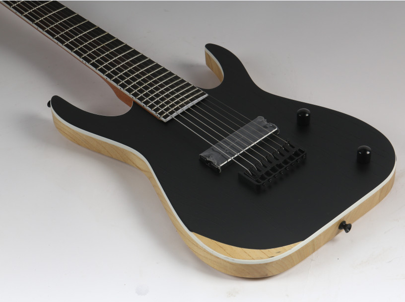 Custom 8-strings Electric Guitar Black Strings Thru Body Black Hardware