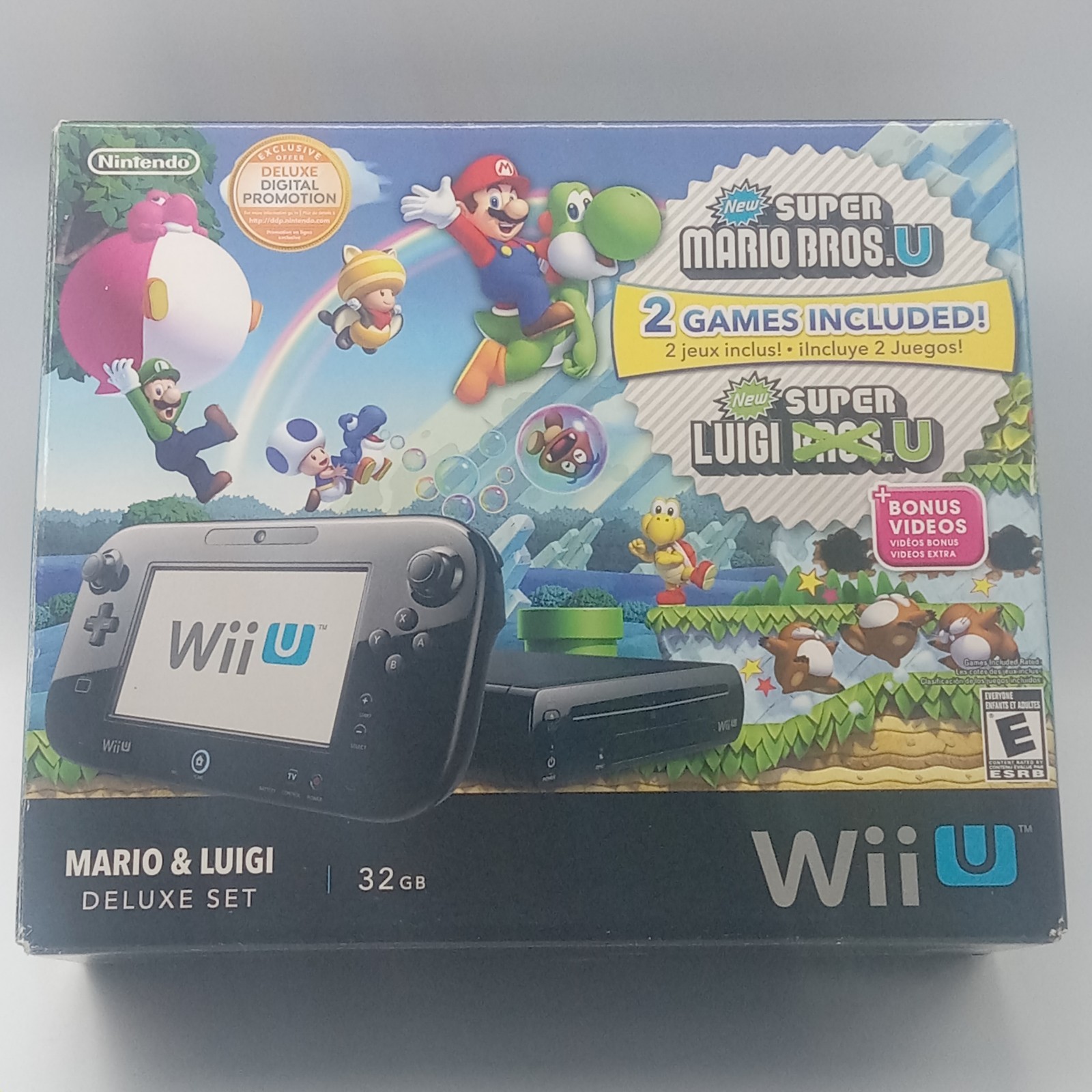 Nintendo Wii U New Super Mario Bros U Mario & Luigi Deluxe Set Empty Console Box