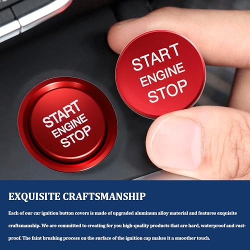 Car Push Start Button Cover, Start Stop Button Cover, Aluminum Auto Key
