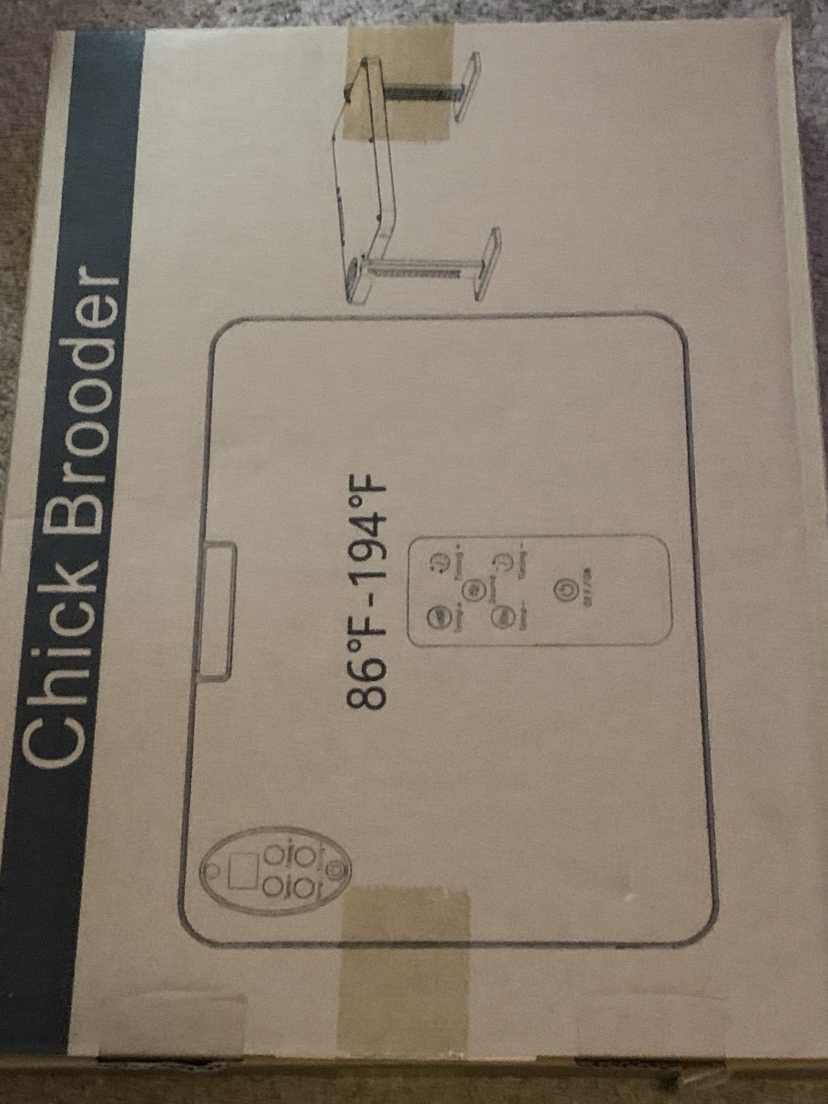 Chick Brooder Heater with Adjustable Temp (86~194℉) & 12H Timer & Height & Angle