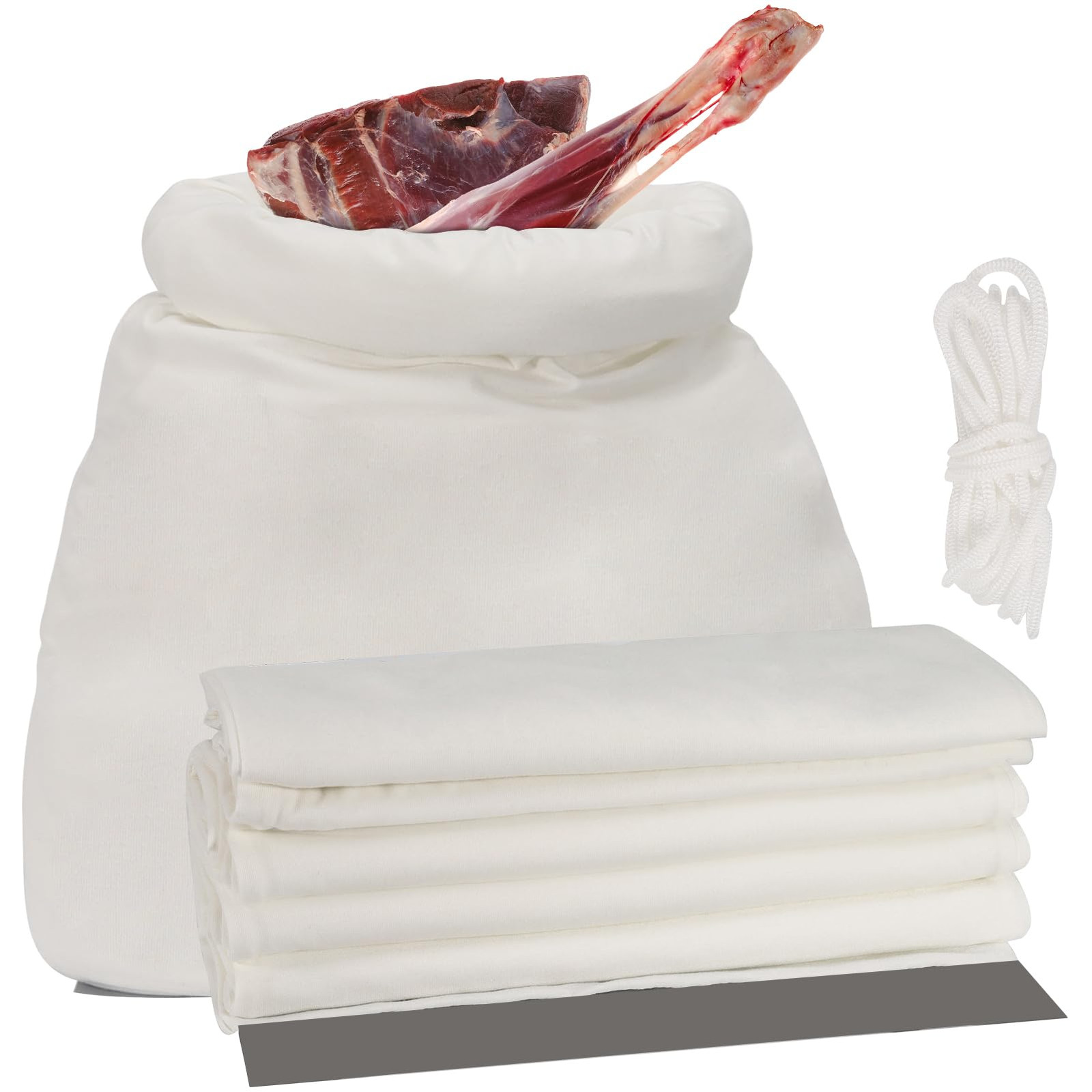 6 PCS Game Bags Elk Hunting Meat Bags, Reusable Wild Game Meat Bags with Refl...