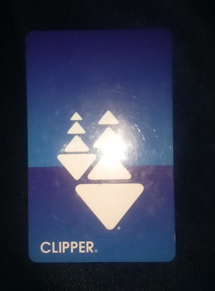 Clipper Transit Fare Card, Blue Color