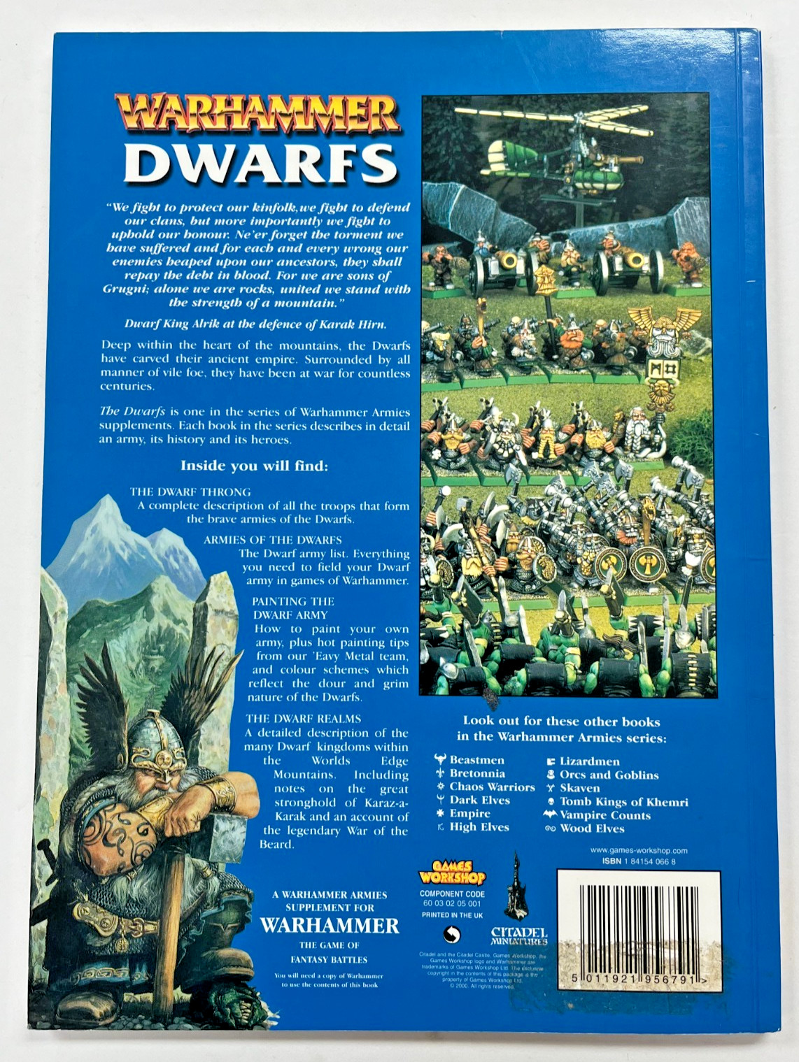 Warhammer Dwarfs Army Book (2000) 6th Ed Games Workshop OOP
