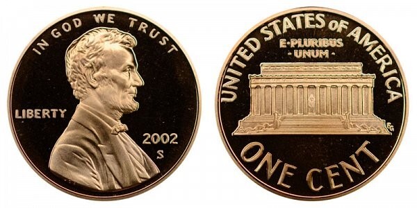 2002 S GEM BU PROOF Lincoln Memorial BRILLIANT UNCIRCULATED PENNY PF COIN #8714