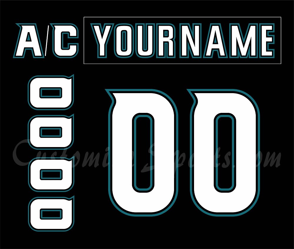 Anaheim Ducks Customized Number Kit For 25th Anniversary Uniform
