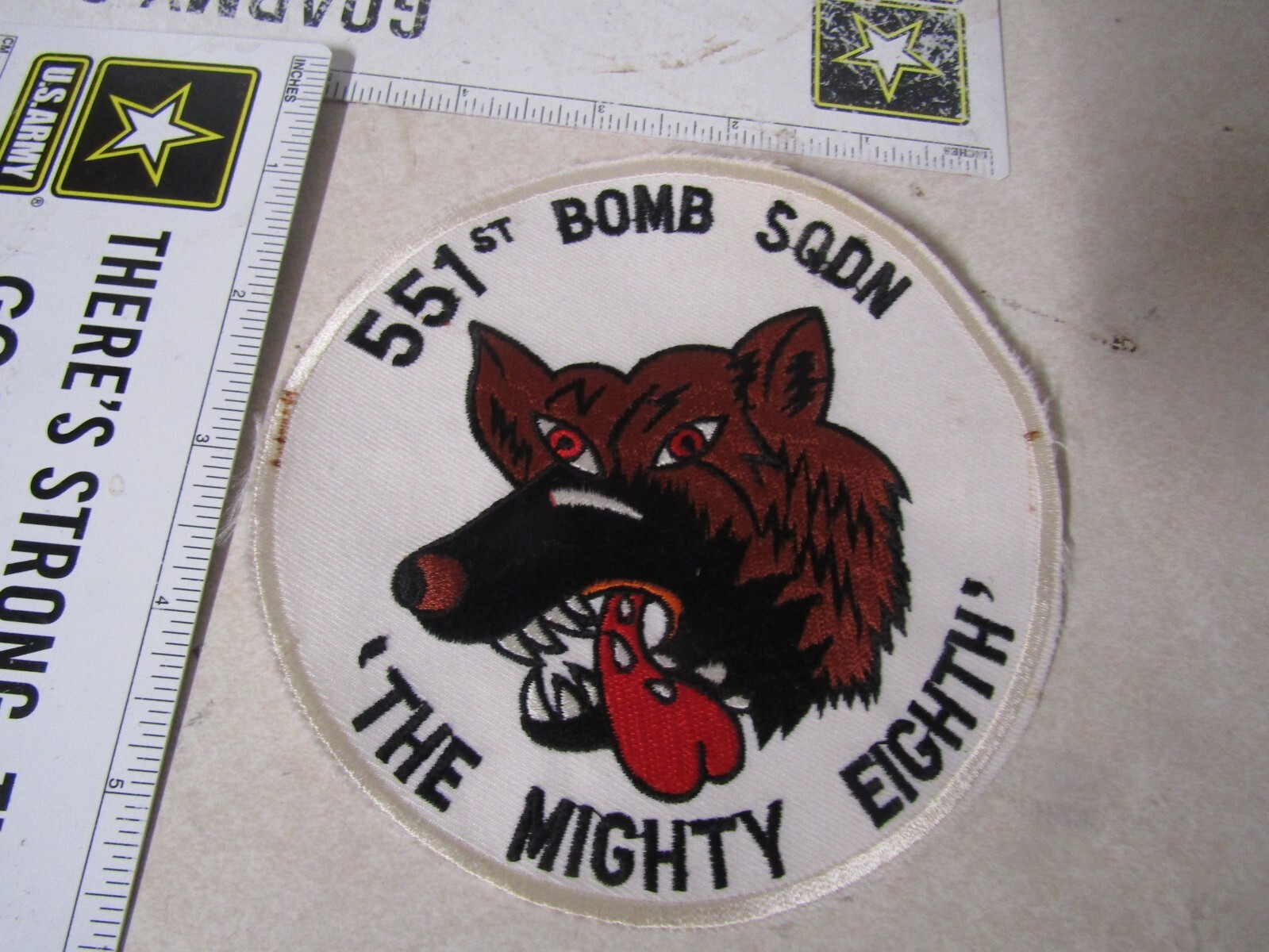 MILITARY PATCH VINTAGE 551ST BOMB SQUADRON THE MIGHTY EIGHTH