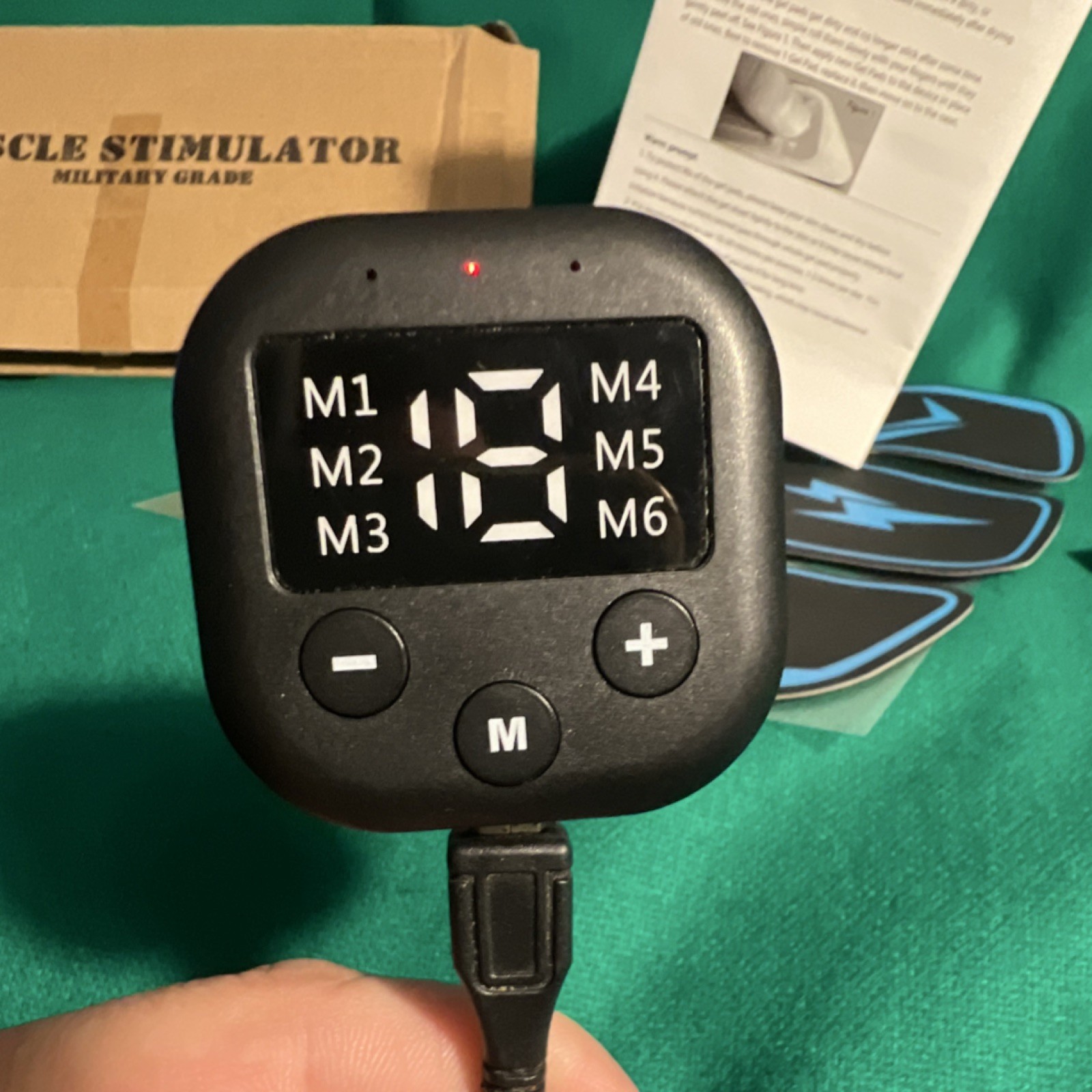 Muscle Stimulator Adjustable Intensity LED Display Abdominal EMS Exerciser