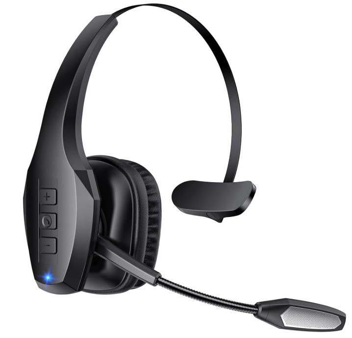 Auricular Bluetooth para camioneros con micrófono dual, cancelación de ruido y 5