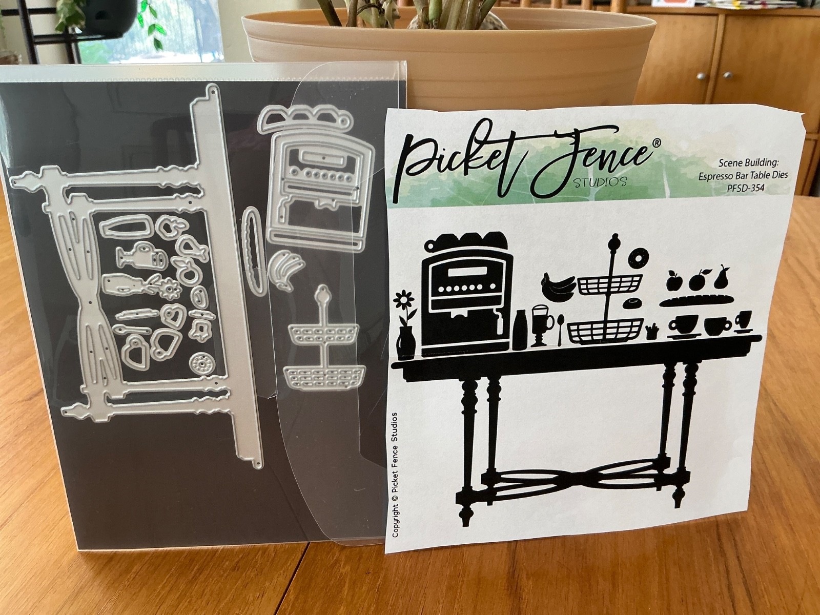 Picket Fence Studios Scene Building: Espresso Bar Table Dies, PFSD-354