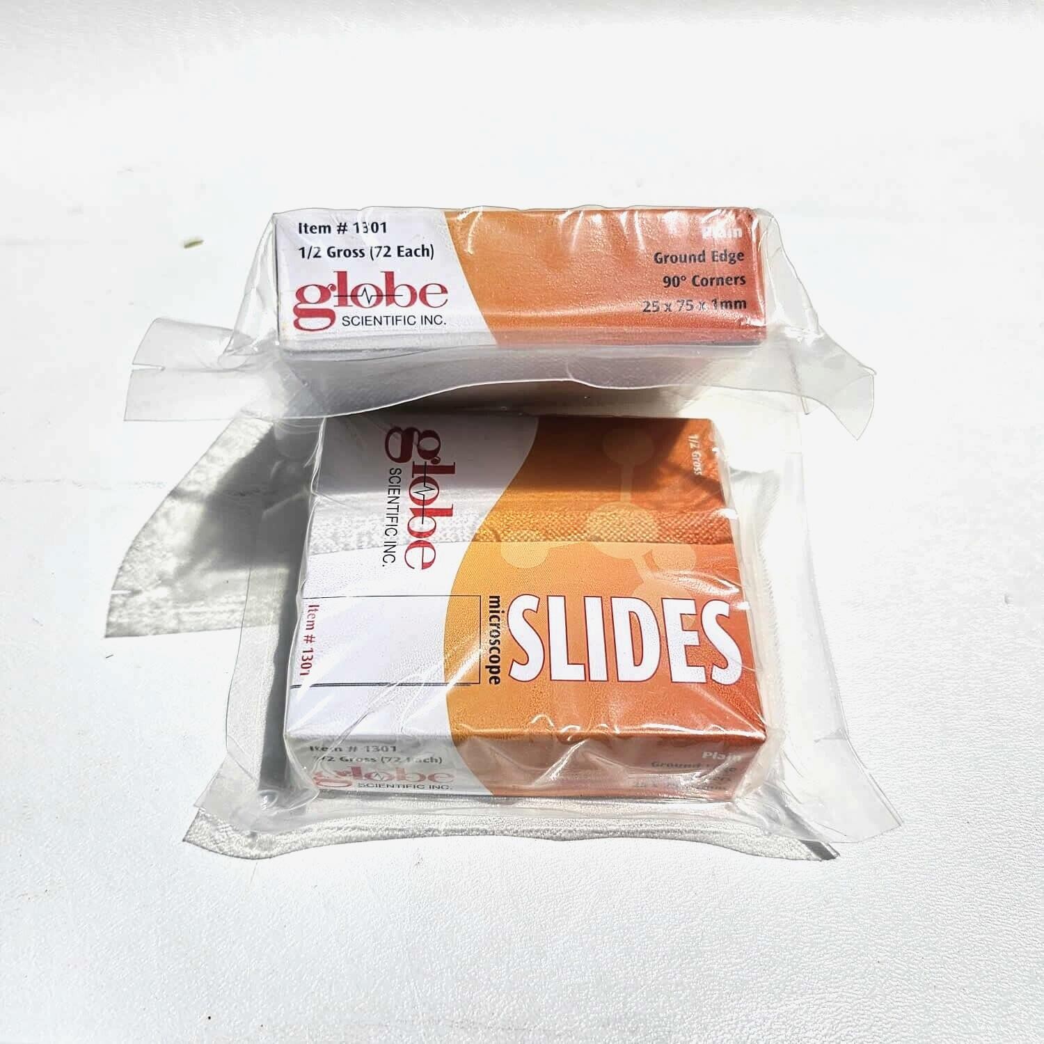 1301 Microscope Slides 1/2 Gross (72 Each) Ground Edge 90° Corners 25x75x1mm