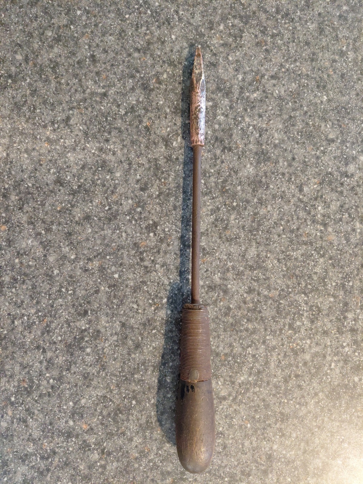 Vintage Copper Soldering iron with wooden handle