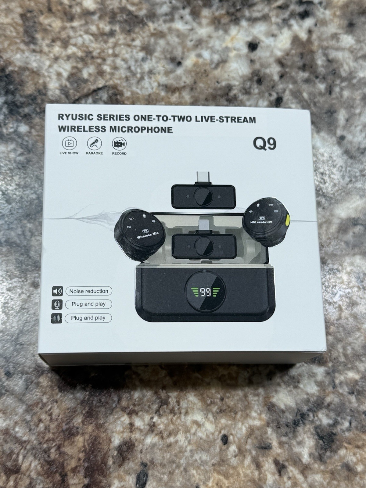 3 in 1 Microphone for iPhone/Android/Camera, Wireless Lavalier Microphone