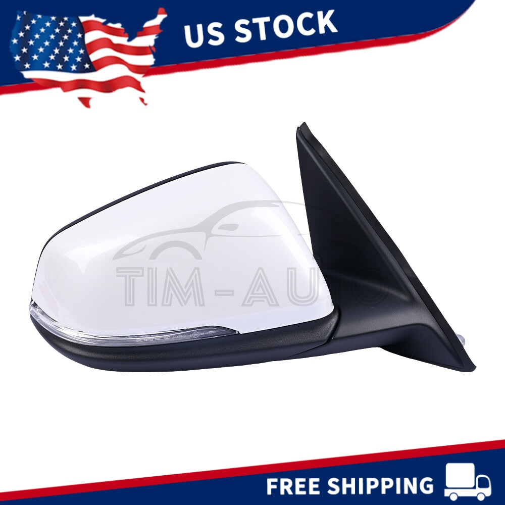 NEW WHITE RIGHT PASSENGER MIRROR WITH TURN SIGNAL FOR BMW X1 2016 2017 18-2021