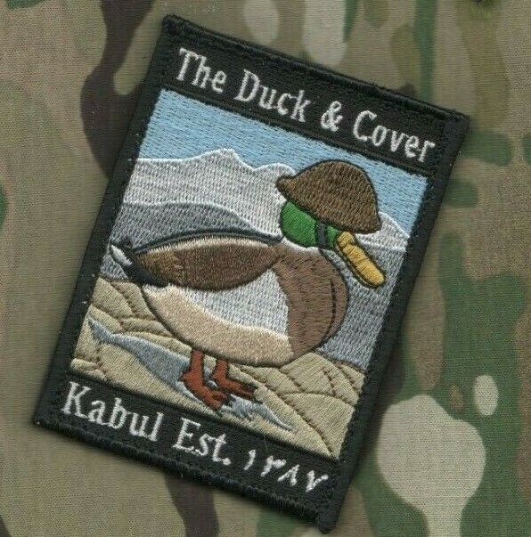 The Duck & Cover PUB at US EMBASSY KABUL AFGHANISTAN SIGN REPLICA vêlkrö PATCH