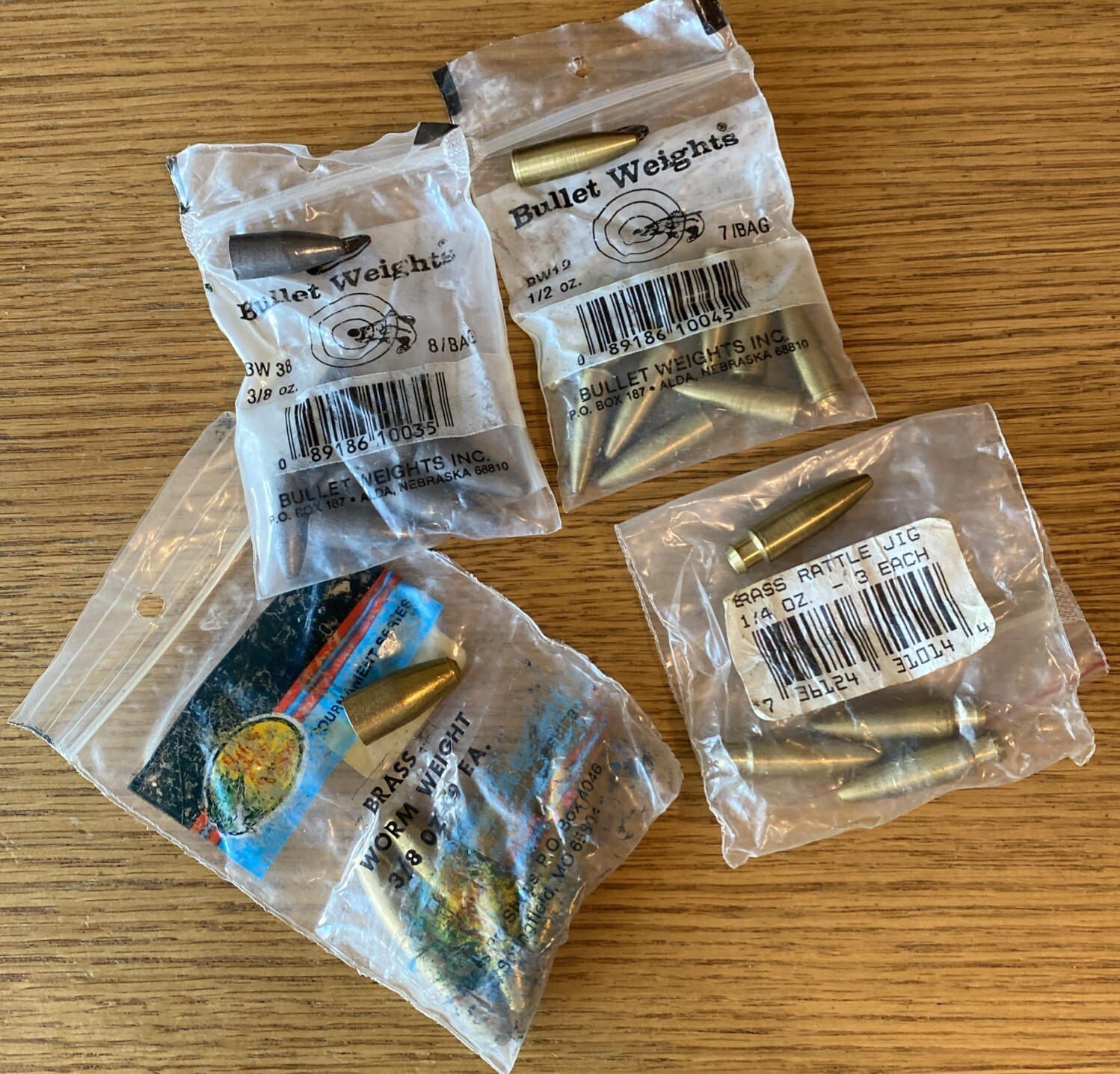 Mixed Lot - Bullet Weight/Brass Rattle Jig/Brass Worm Weight • 1/4oz 3/8oz 1/2oz