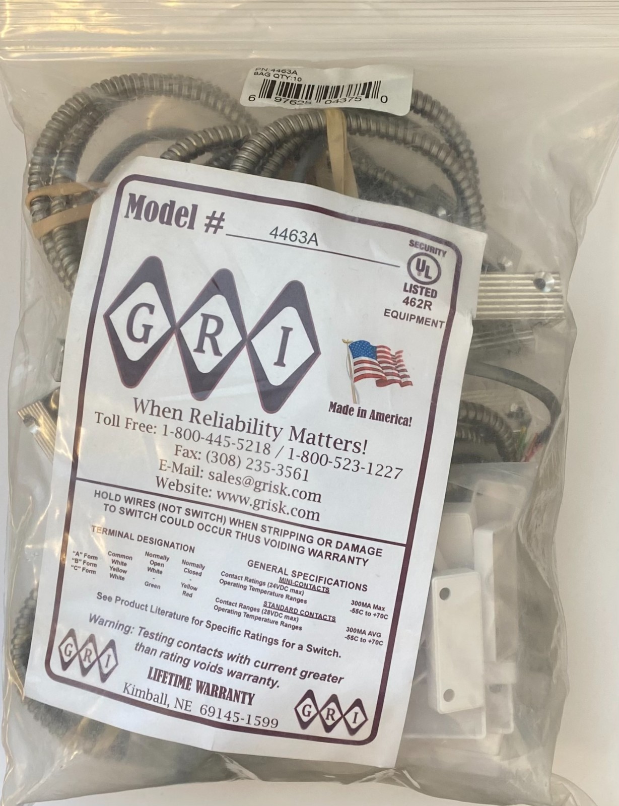 GRI 4463 10 Pack Switch Set, Mini Aluminium Case with 18"
