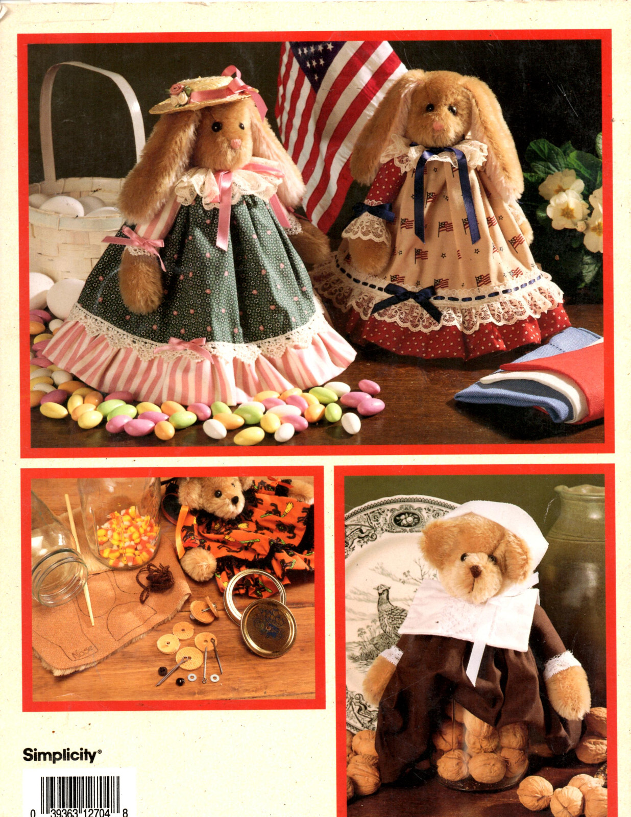 Simplicity 1992 Holiday Candy Jars Pattern Leaflet #3635 Thanksgiving Halloween
