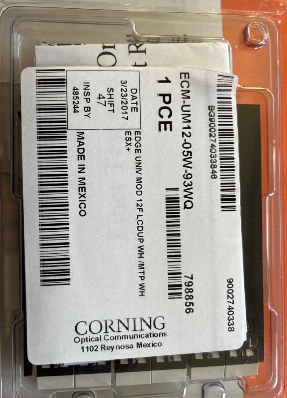 Corning ECM-UM12-05W-93WQ EDGE UNIV MOD 12F  LCDUP WH/MTP  WH