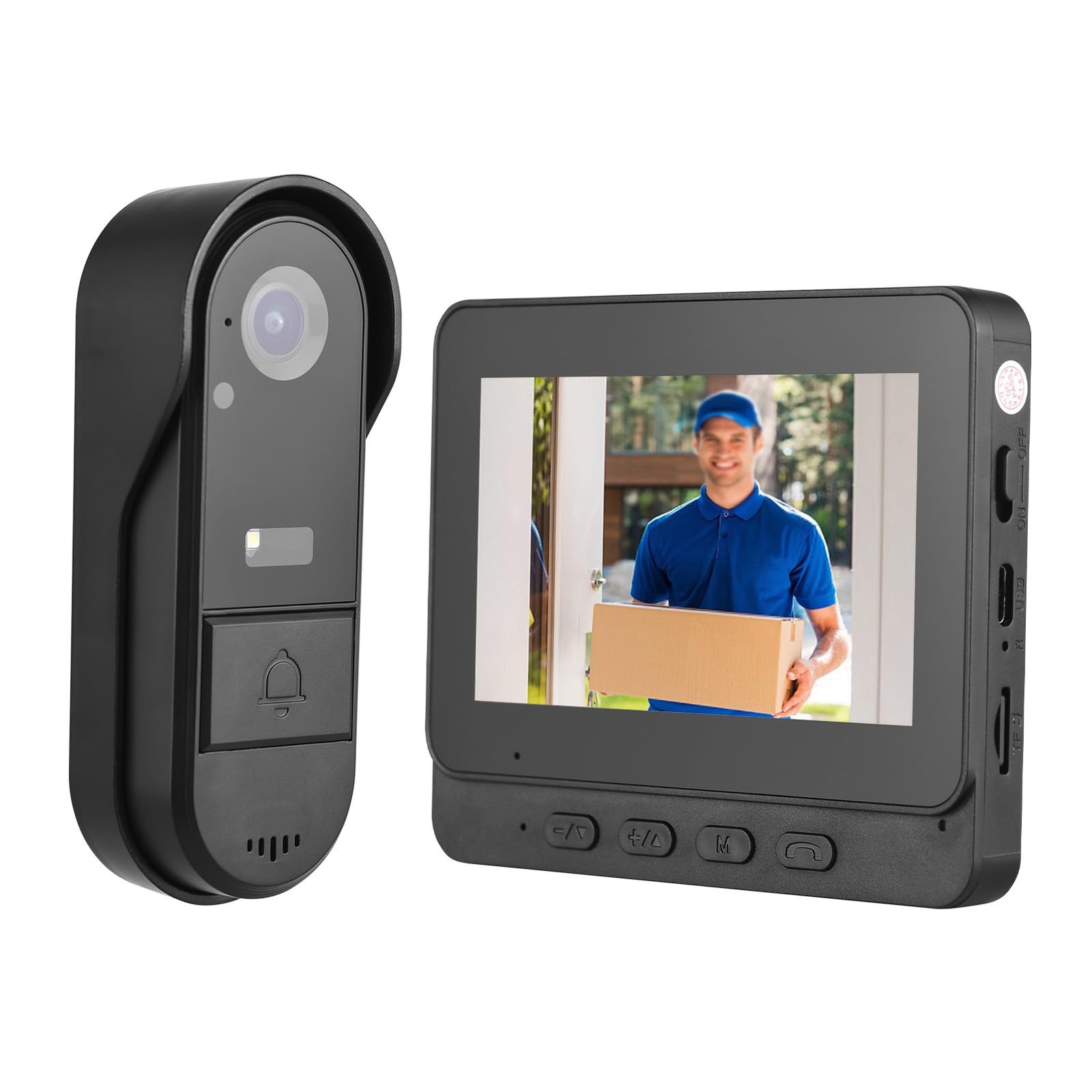 Swokely 4.3 Inch IPS Screen Wireless Doorbell with Camera Outdoor IP65