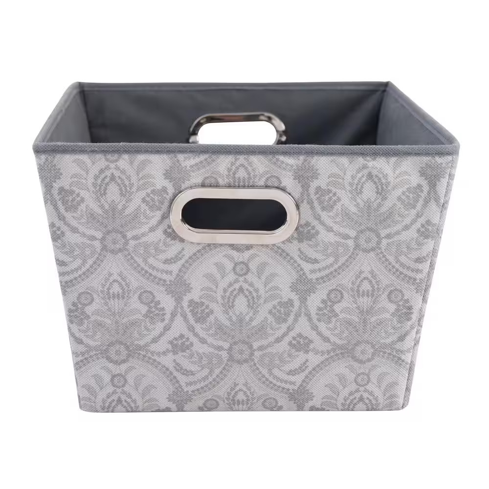 10 In. H X 14 In. W X 16 In. D Gray Fabric Cube Storage Bin