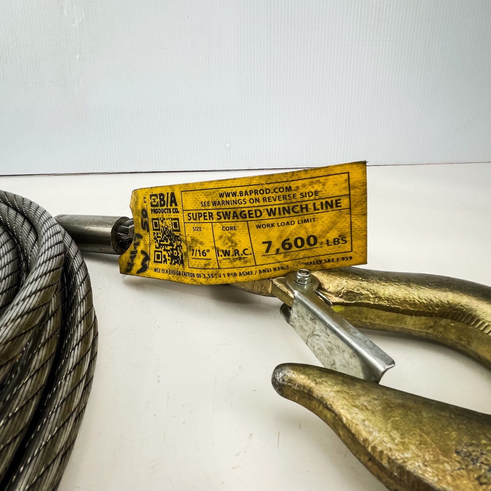 BA Products Winch Cable with Hook 4-S71650 7/16" x 50ft