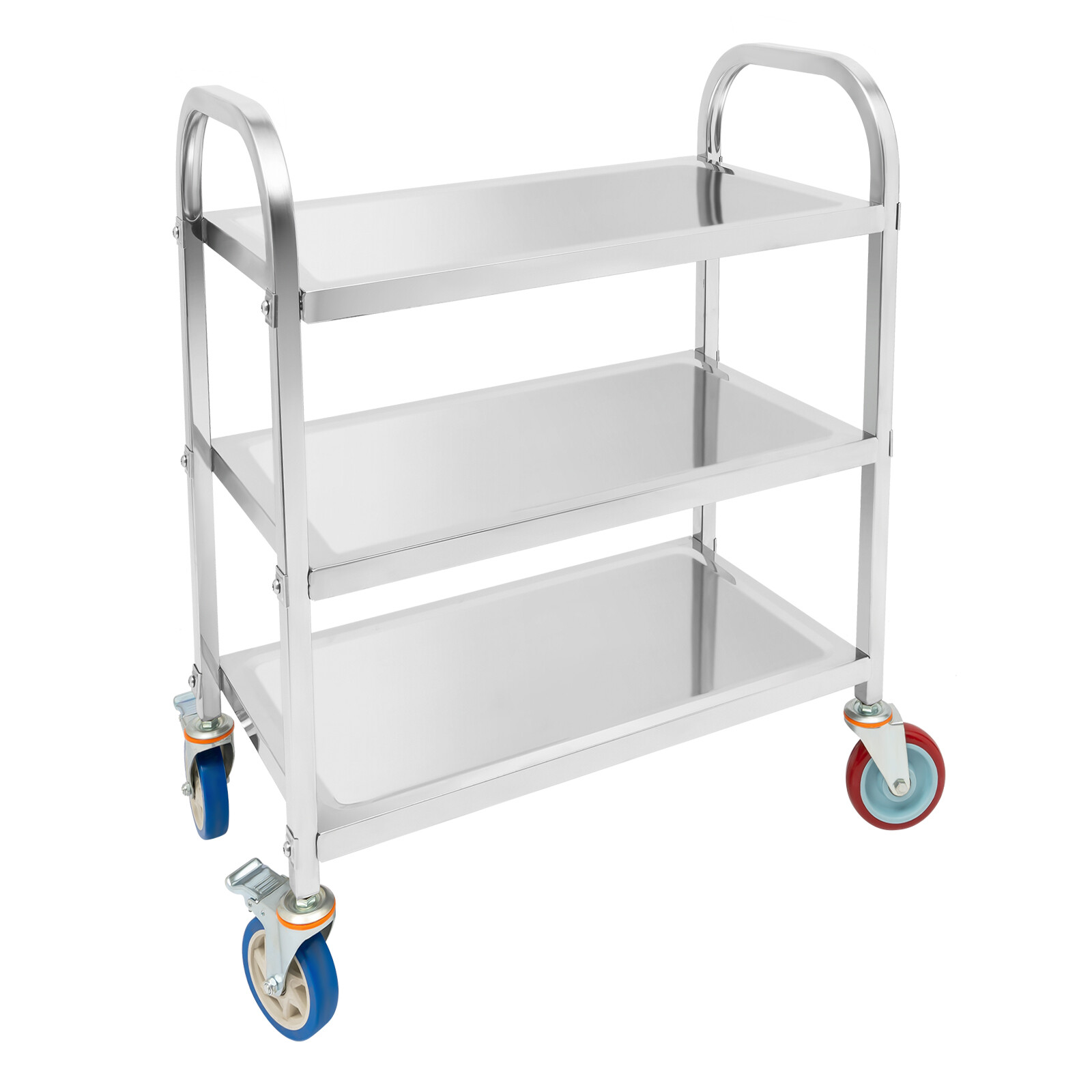 3 Tier Kitchen Trolley Utility Serve Storage Rolling Cart Stainless Steel 420lbs