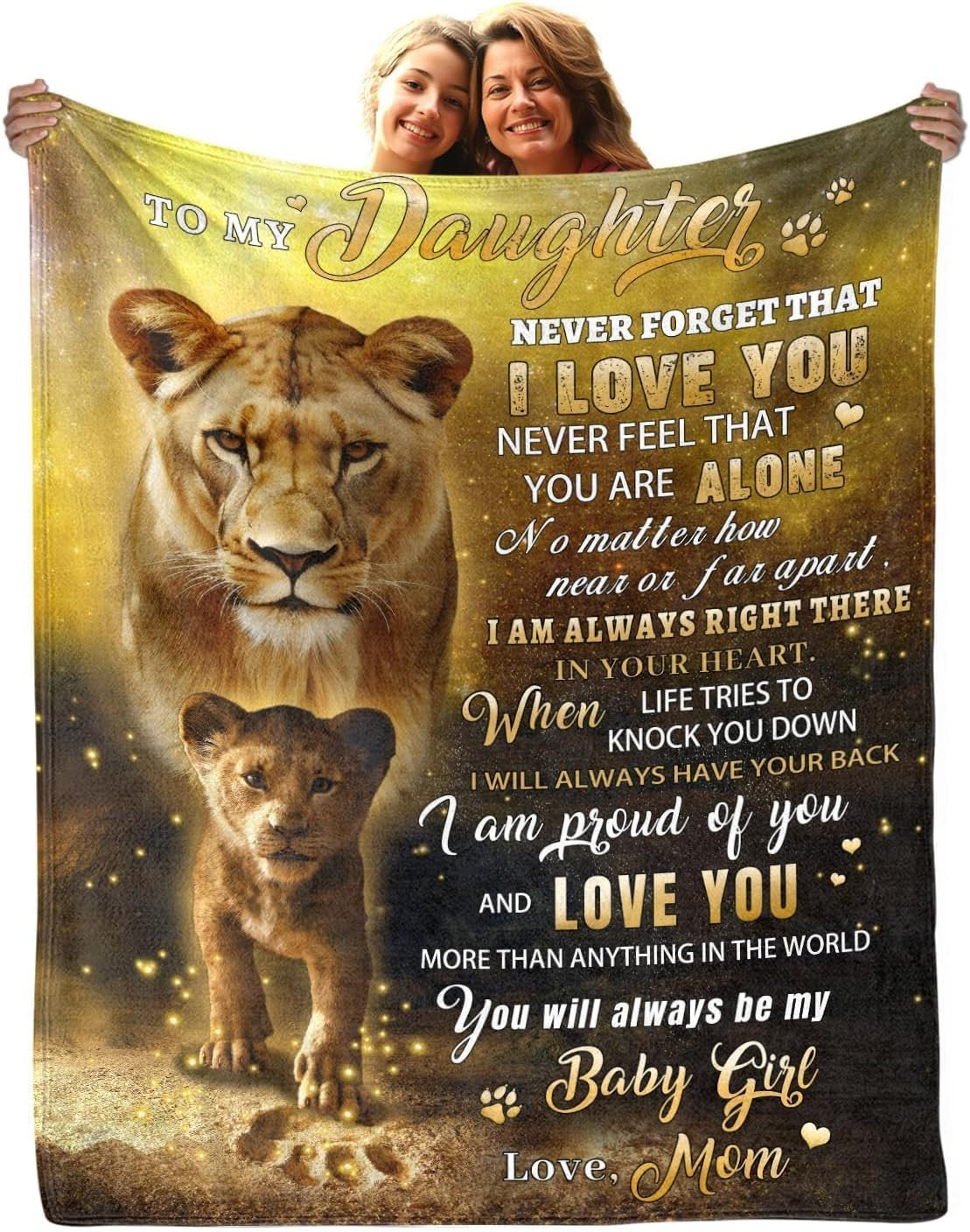 Daughter Gift from Mom, to My Daughter Blanket from Mom, Birthday Graduation Gif