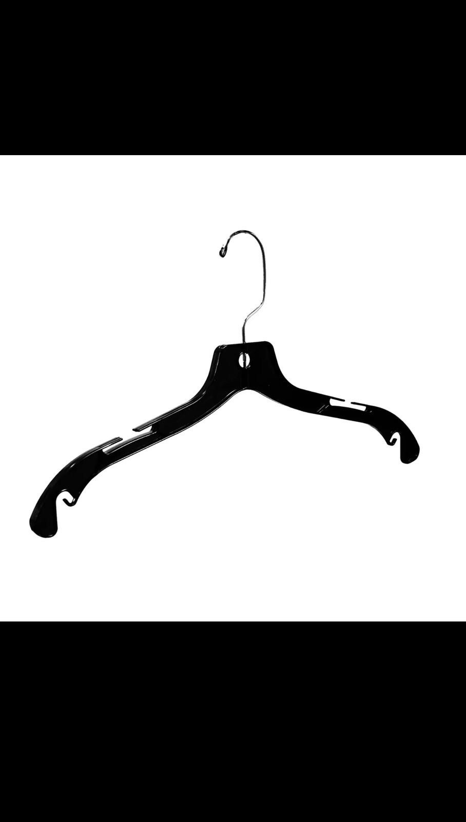 Plastic Dress Hangers 100 Black 17" Retail Clothing Swivel Hooks Shirt Top
