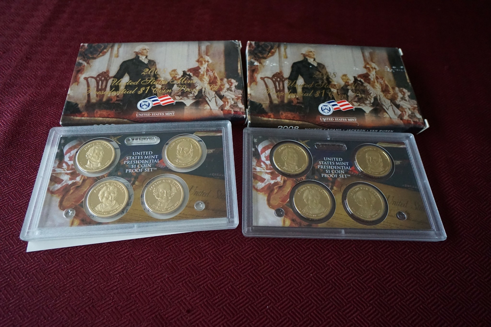 UNITED STATES MINT 2008 PRESIDENTIAL $1 COIN PROOF SET (2 SETS)