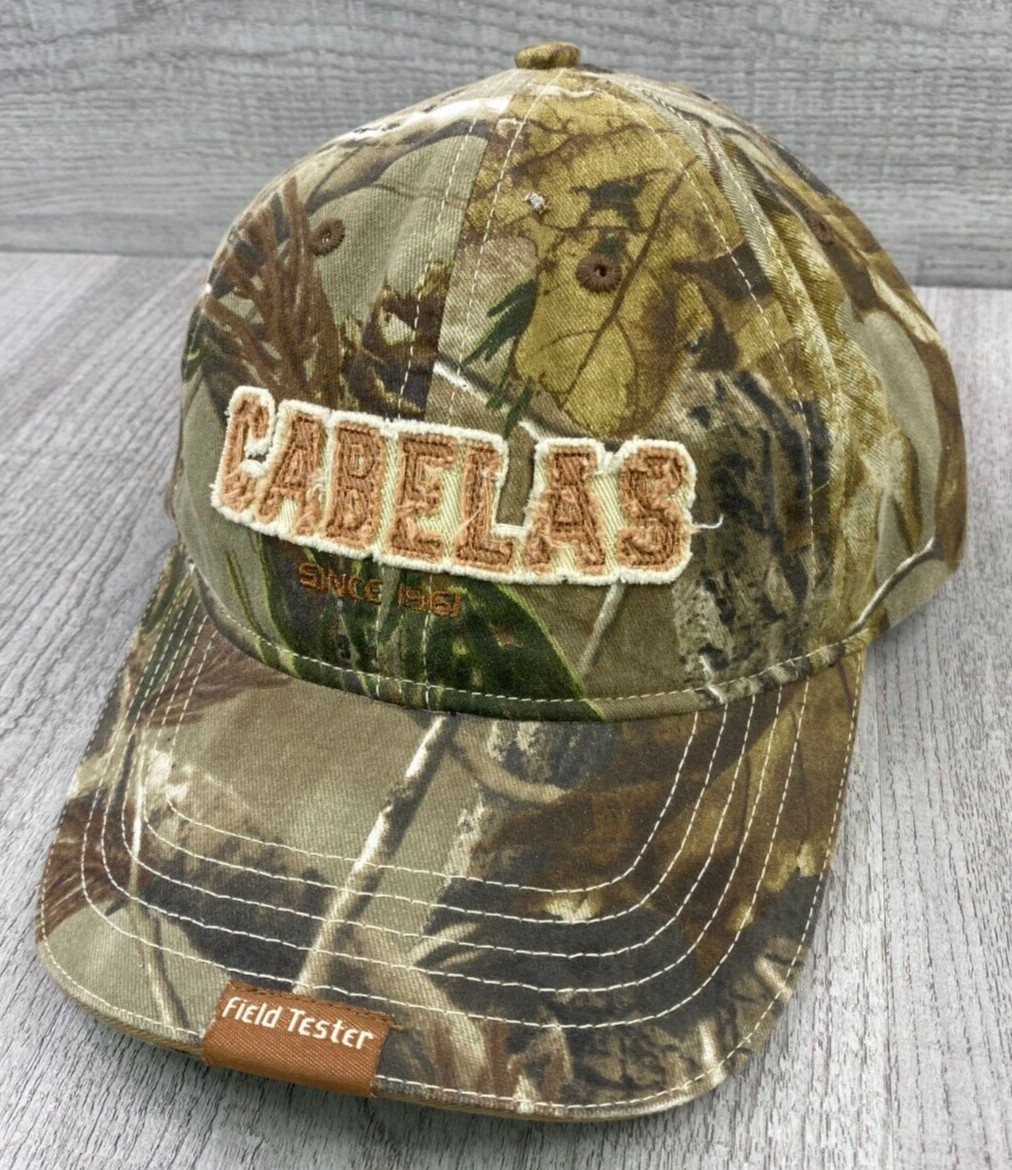 Cabelas Baseball Cap Letters Camoflage Strap Back Hunting Hat Hunting Camo Hat