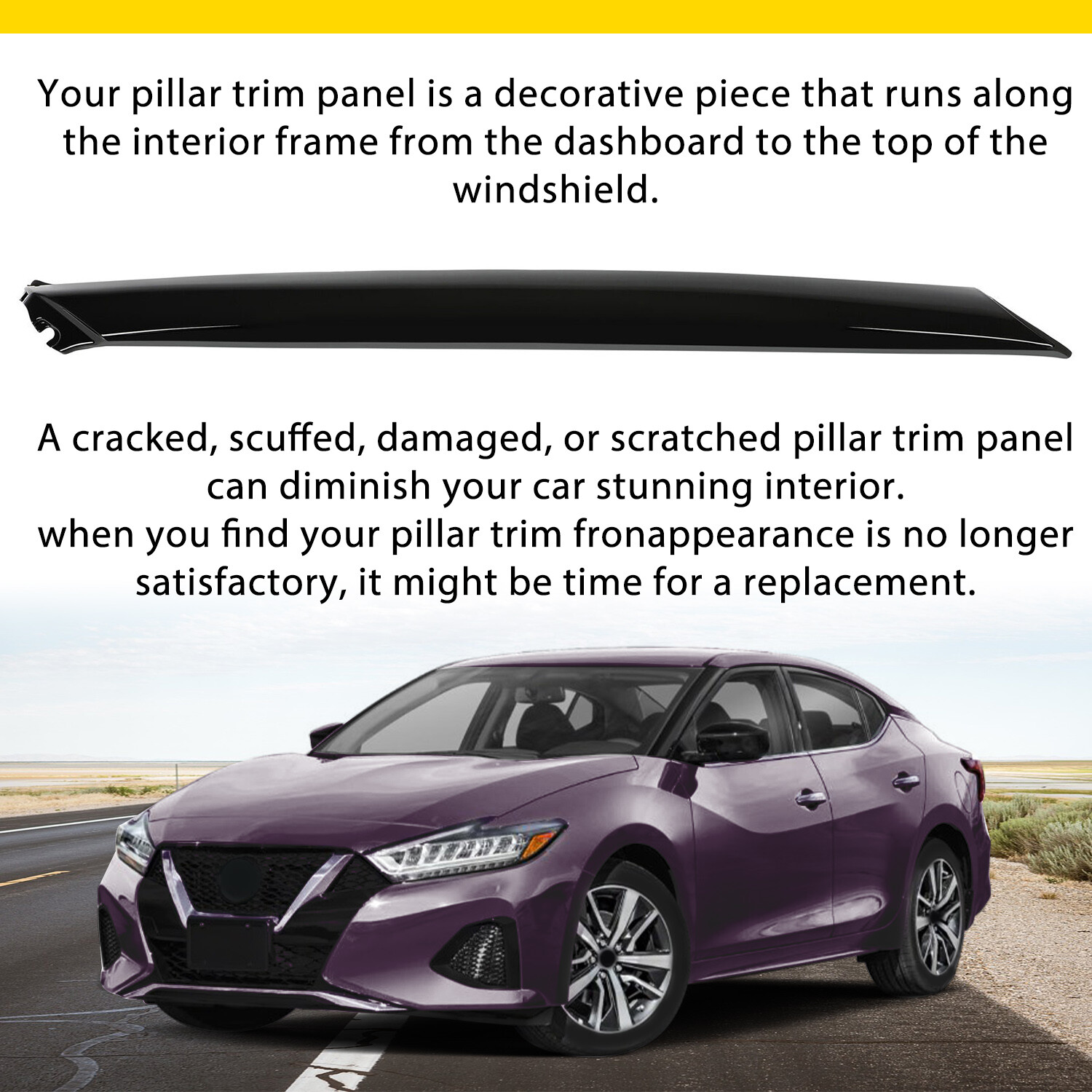 FOR NISSAN MAXIMA 2016-2020 FRONT WINDSHIELD A PILLAR MOLDING TRIM LEFT DRIVER