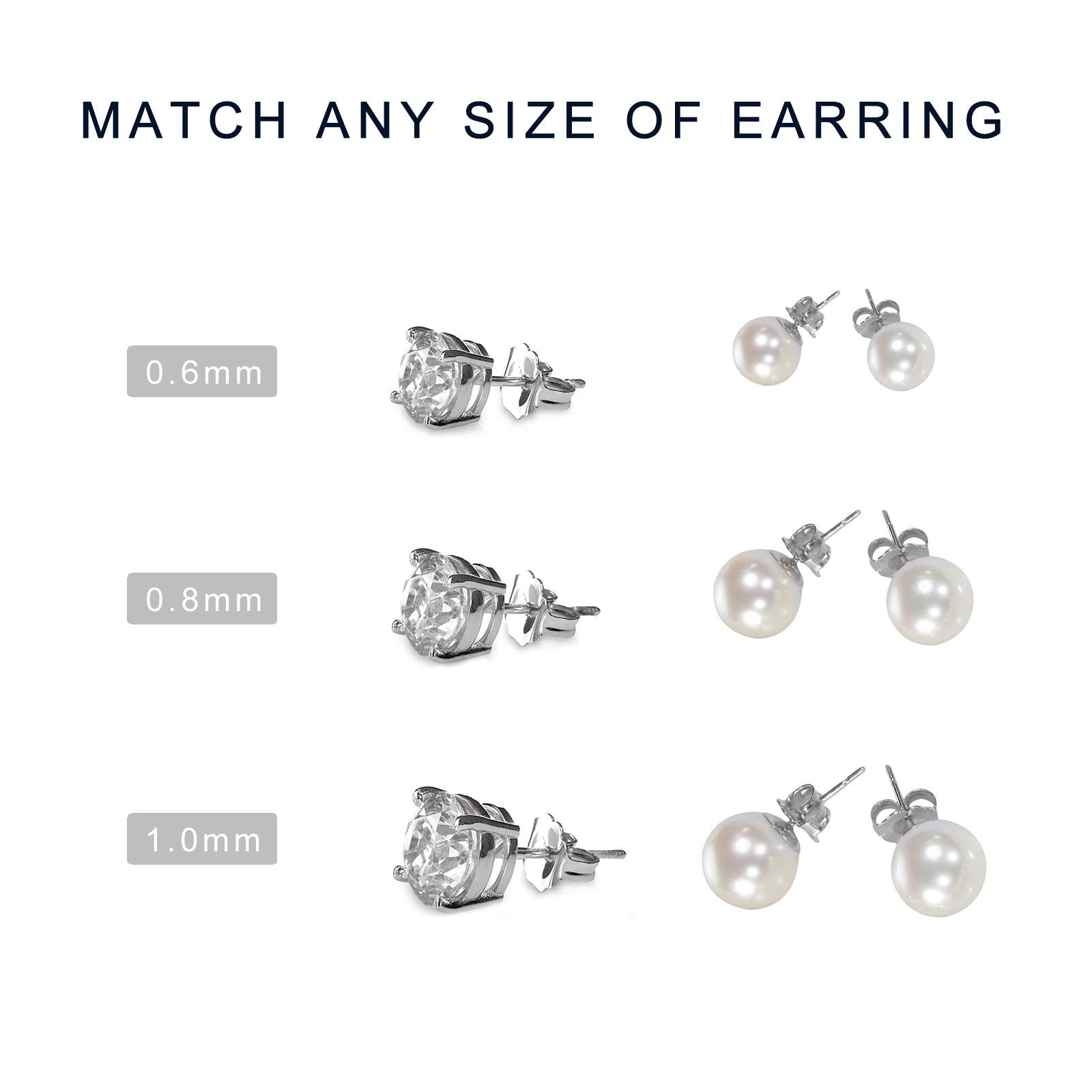 30pcs/15 Pairs Hypoallergenic Earring Backs Replacement,Plated Silver