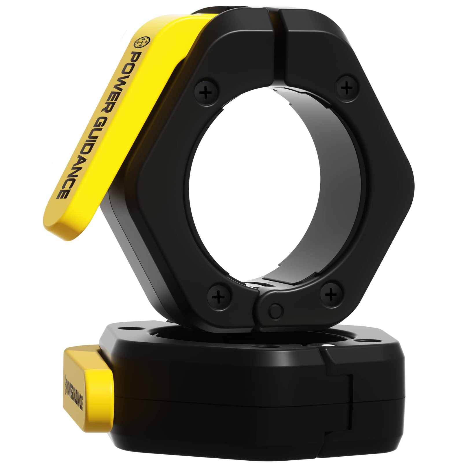 POWER GUIDANCE Barbell Collars Clips, Black (Nylon + Rubber Lining)