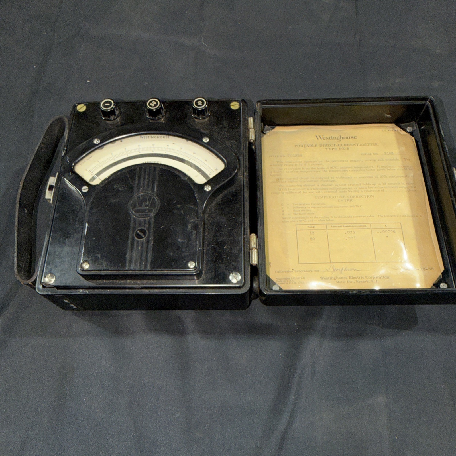 Vintage westinghouse portable milivolt meter px-5