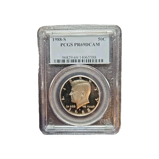 1988 S Kennedy Half Dollar PCGS PR69DCAM - Whole Coin Light Golden Toning!