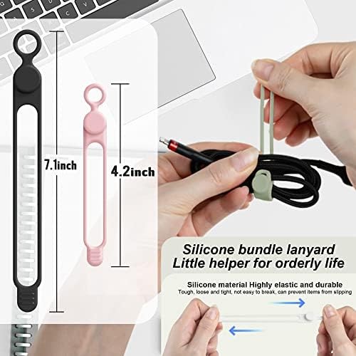 Silicone Cable Ties Reusable 24pcs 4 Colors Organizer