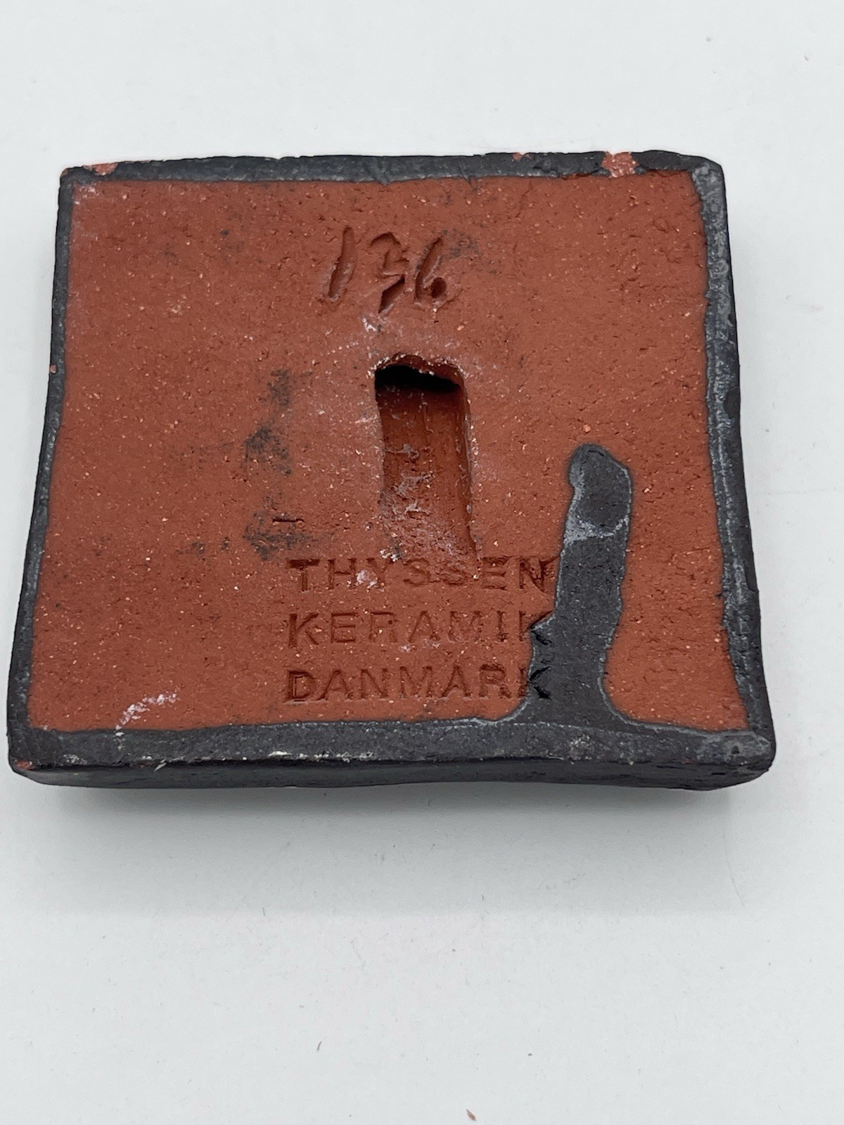 Viking Ship/Warriors THYSSEN Keramik Danmark Small Glossy Terracotta Tile #136