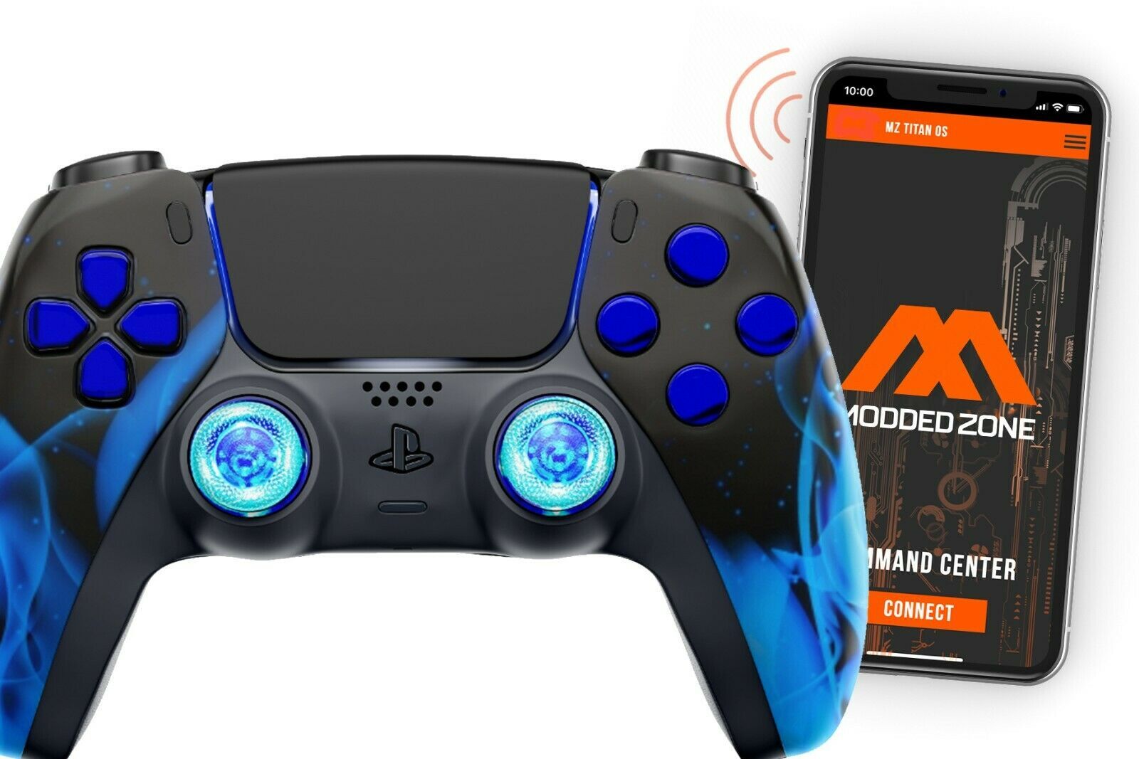 ModdedZone BLUE FIRE Smart Rapid Fire Pro Modded Controller for PS5 FPS